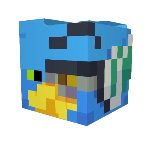 Dinosaurrrrrrrr Minecraft avatar head, 3D render