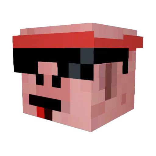 Dinotomer Minecraft avatar head, 3D render