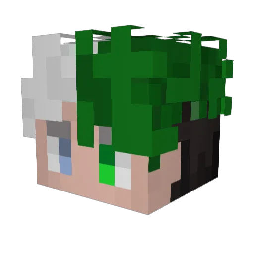 Dinotutu Minecraft avatar head, 3D render