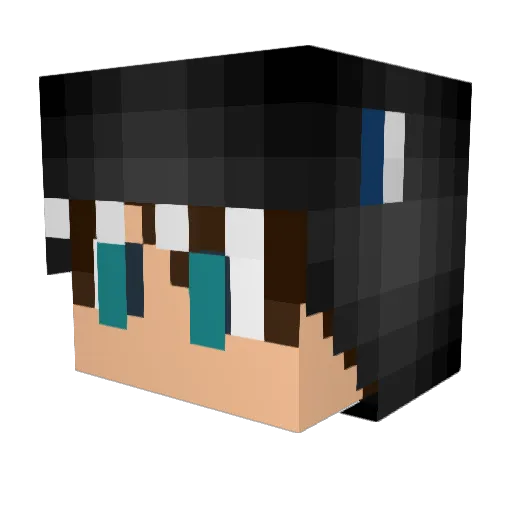 Dinowhale Minecraft avatar head, 3D render