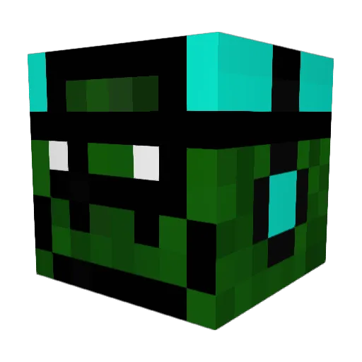 Dinoxyn Minecraft avatar head, 3D render