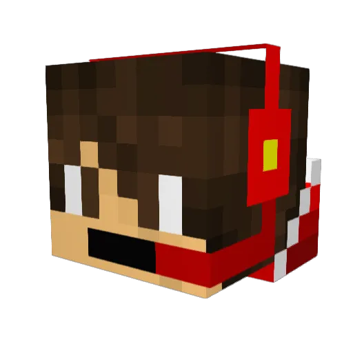 Dinozilla Minecraft avatar head, 3D render