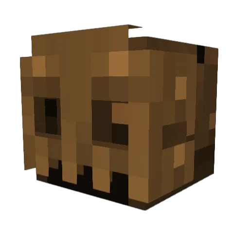 Dinstall Minecraft avatar head, 3D render
