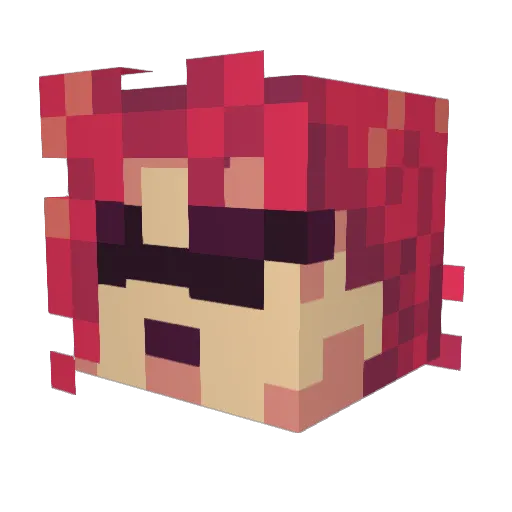 DioWasHere Minecraft avatar head, 3D render