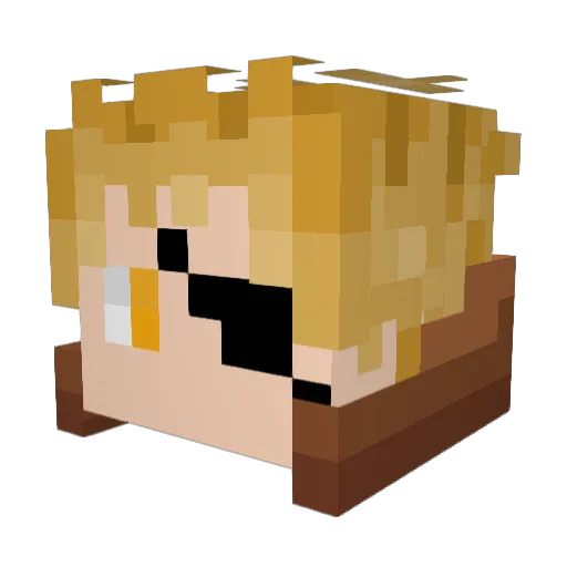Dio_KVD Minecraft avatar head, 3D render