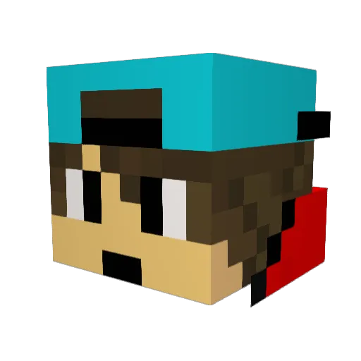DiogorkPlays Minecraft avatar head, 3D render