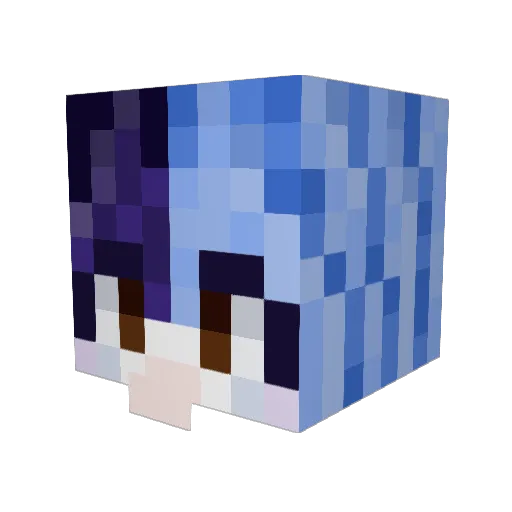Diomhair Minecraft avatar head, 3D render