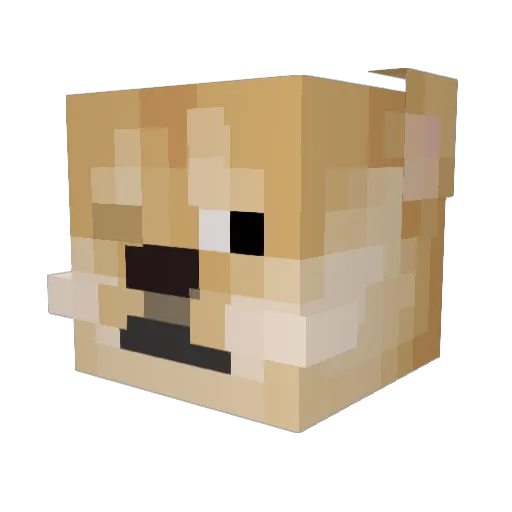 Dionyo Minecraft avatar head, 3D render