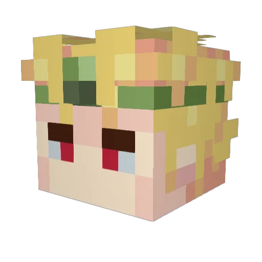 DiooBrandoo Minecraft avatar head, 3D render