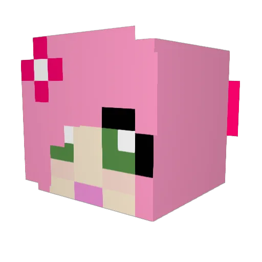 DiosaSara Minecraft avatar head, 3D render