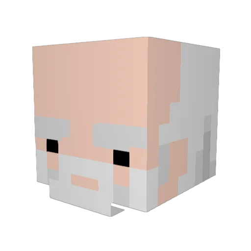 Diosito Minecraft avatar head, 3D render