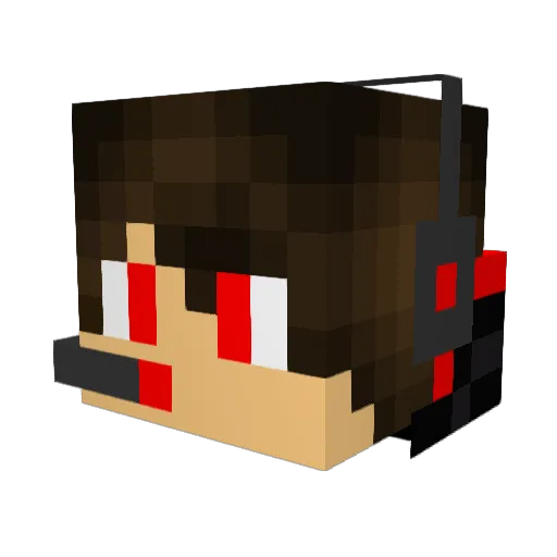 DiperRepid2 Minecraft avatar head, 3D render