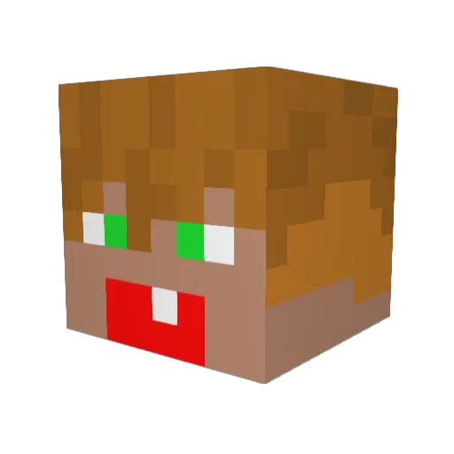 Diperios Minecraft avatar head, 3D render