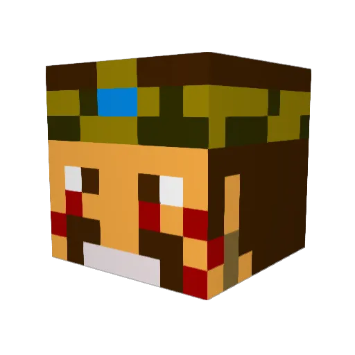 Diplott Minecraft avatar head, 3D render