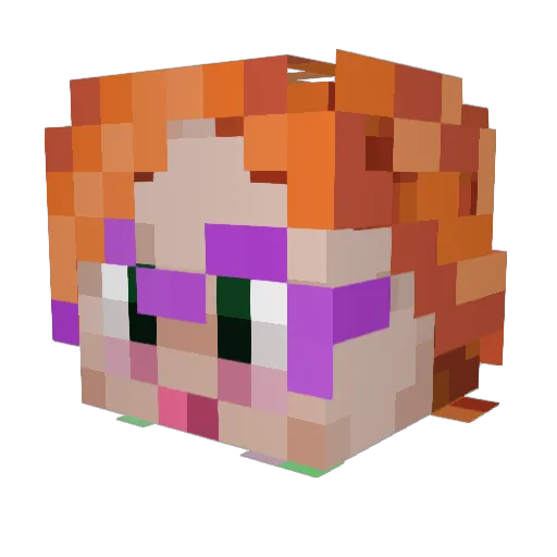 DippyBlether Minecraft avatar head, 3D render