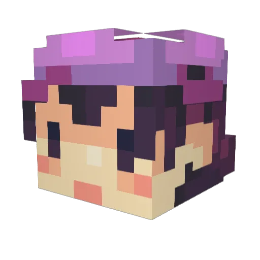 Dipstering Minecraft avatar head, 3D render