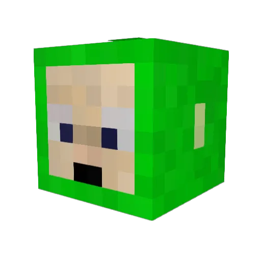 Dipsy666 Minecraft avatar head, 3D render