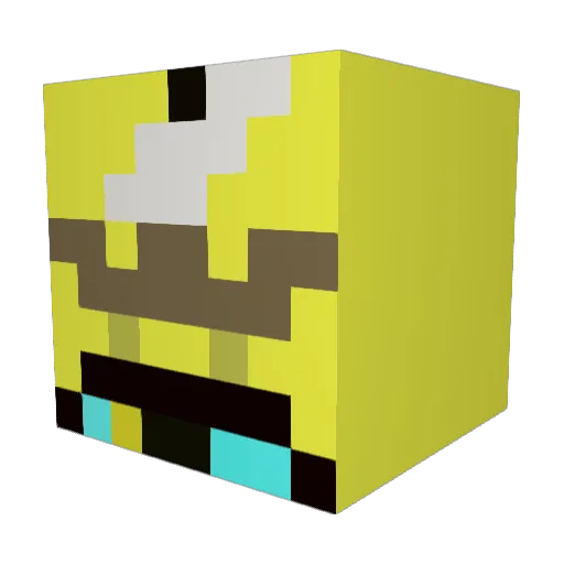 Dipzen Minecraft avatar head, 3D render