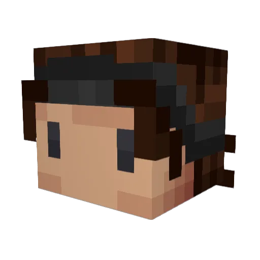 DirSerp Minecraft avatar head, 3D render