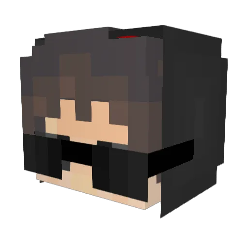 DiraMan Minecraft avatar head, 3D render