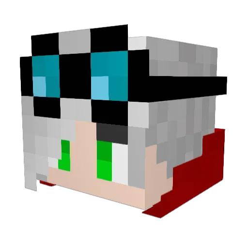 Dirae_cloud Minecraft avatar head, 3D render