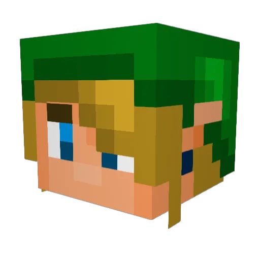Dirak Minecraft avatar head, 3D render