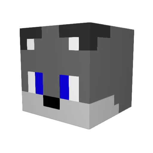 DireWolfTC Minecraft avatar head, 3D render