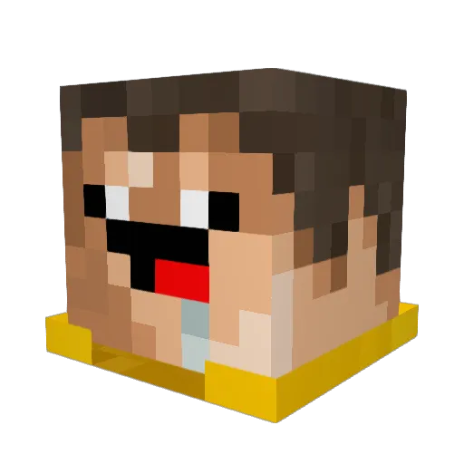 DirectGamerHD Minecraft avatar head, 3D render