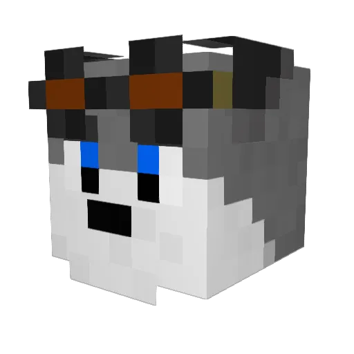 Diremond Minecraft avatar head, 3D render