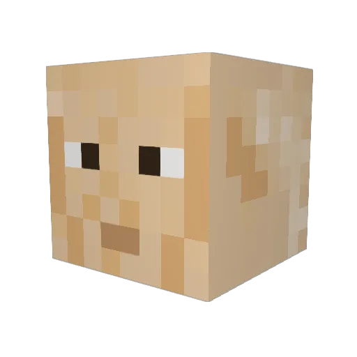 DirkDigglah Minecraft avatar head, 3D render