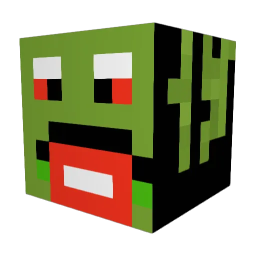 DirkDiggler82 Minecraft avatar head, 3D render