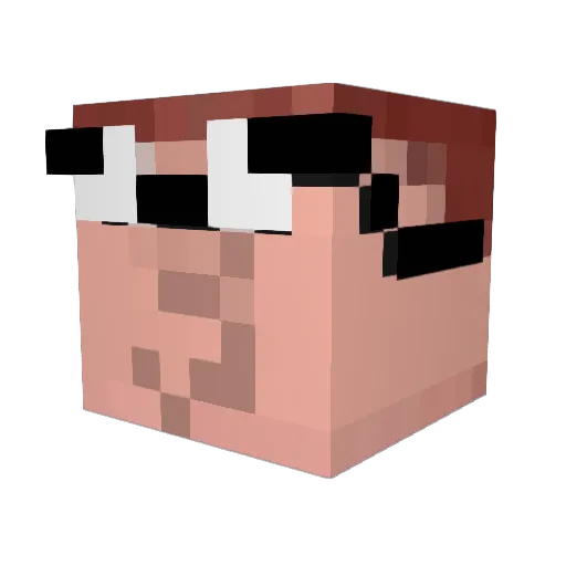 DirkDock Minecraft avatar head, 3D render