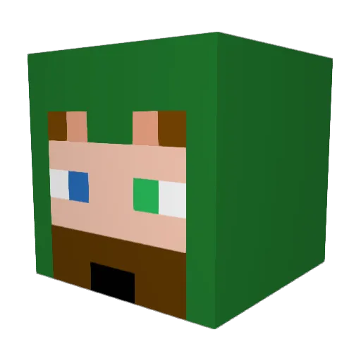 Dirkles Minecraft avatar head, 3D render