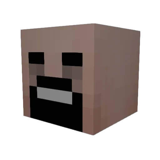 Dirollix Minecraft avatar head, 3D render