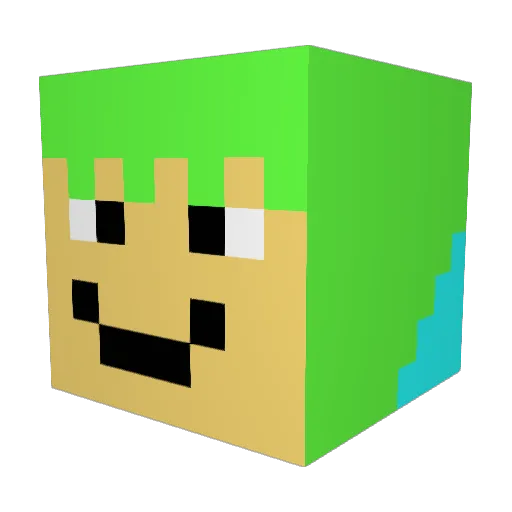 Dirp3691J Minecraft avatar head, 3D render