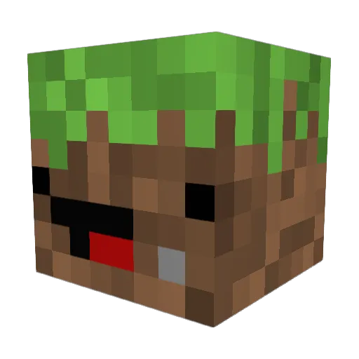 Dirpy_Grass Minecraft avatar head, 3D render