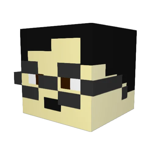 Dirt15 Minecraft avatar head, 3D render