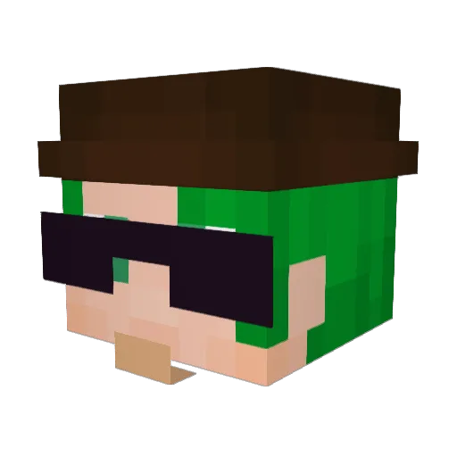DirtBeef Minecraft avatar head, 3D render