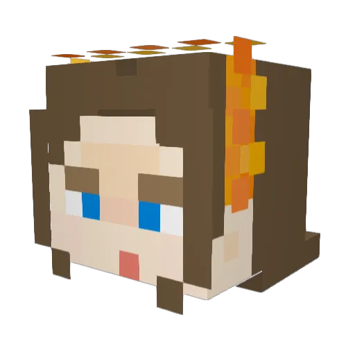 DirtHutCaver Minecraft avatar head, 3D render