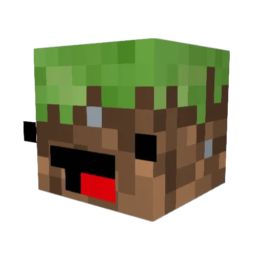 DirtIsDumb Minecraft avatar head, 3D render