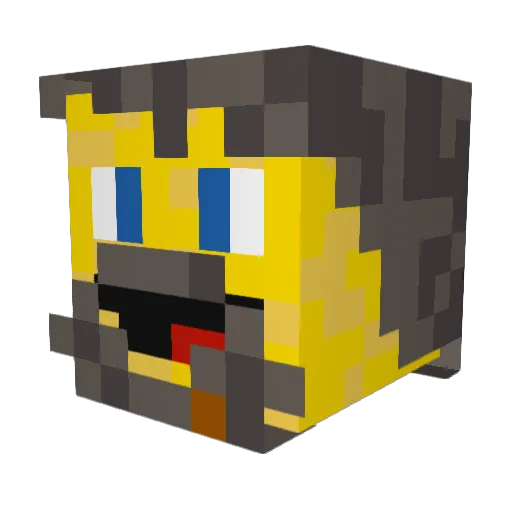 DirtManYeHaaaaaa Minecraft avatar head, 3D render