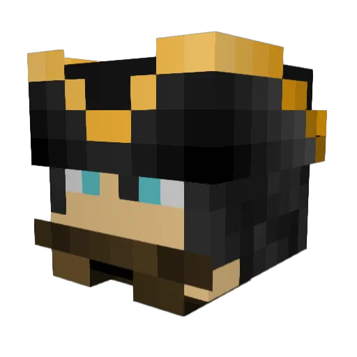Dirt_fish Minecraft avatar head, 3D render