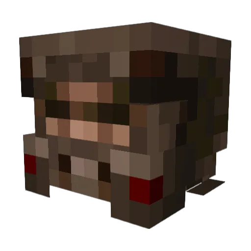 Dirtgod Minecraft avatar head, 3D render
