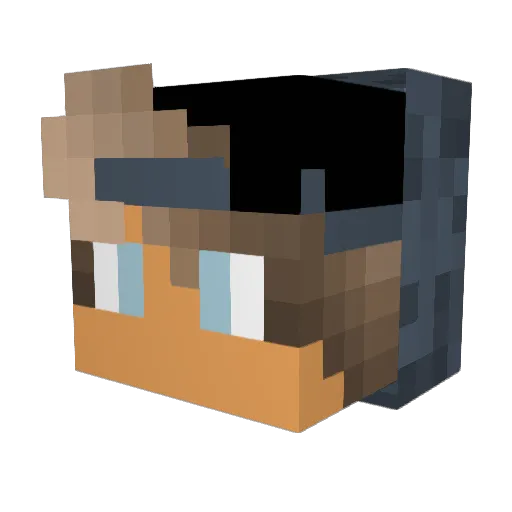 Dirtrooster Minecraft avatar head, 3D render