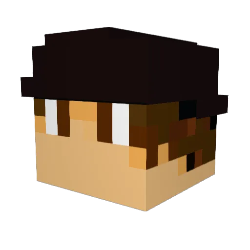 DirtyBeaner Minecraft avatar head, 3D render