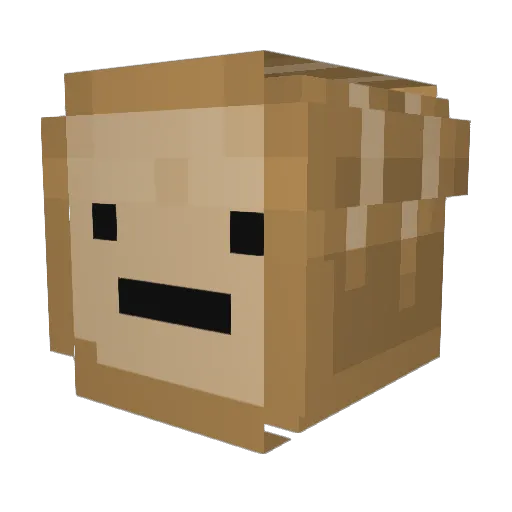 DirtyBio Minecraft avatar head, 3D render