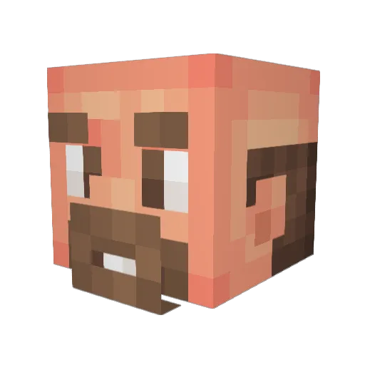 DirtyBoar Minecraft avatar head, 3D render