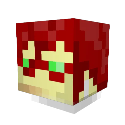 DirtyDs Minecraft avatar head, 3D render