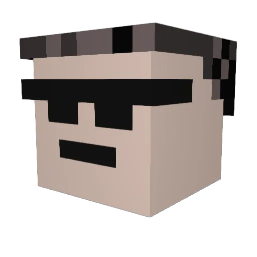 DirtyFeeling Minecraft avatar head, 3D render