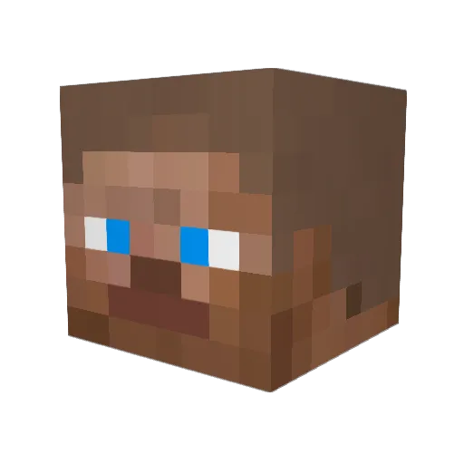 DirtyGeek Minecraft avatar head, 3D render